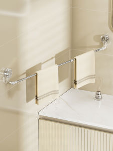 Wave Suction Cup Rotatable Towel Rack Bathroom Towel Storage Holder No Drilling Required Plastic Toilet Tissue Storage Rack