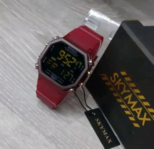 JAM TANGAN SKYMAX 3008 TRANFARAN ORIGINAL WATERESIS TALI RUBBER PRIA WANITA FREE BATRAI CADANGAN (Andre What 97)