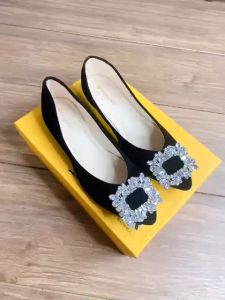 Giày hài bệt búp bê mũi nhọn nữ hoa mặt đá FAROSA - B6 giày búp bê chất da nhung cực xinh