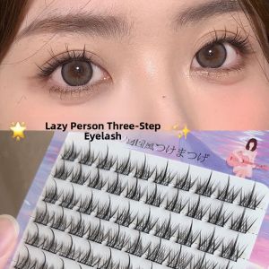 MONLEYTA | Natural Looking Transparent Stem False Eyelashes Womens Single Cluster Segment Beginner Fairy Tail Fake Eyelashes