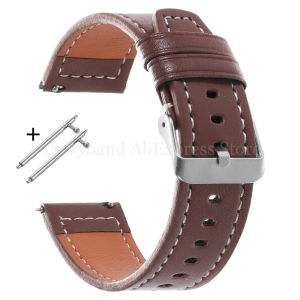 Quick-release Cowhide Watch Strap for Seiko Watch Strap 20mm 22mm Universal Replacement Wrist Leather Women Men’s Bracelet Brown