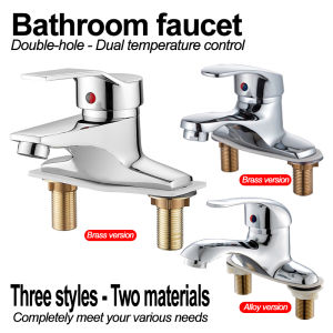 Household Bathroom Basin Faucet with Dual Control for Hot and Cold Water Made of High-quality Copper or Alloy Material
