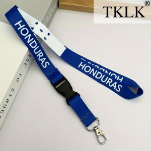 Honduras Flag Lanyard Keychain - Durable Polyester ID Badge Holder for Keys & Cards Perfect for Teachers & Events