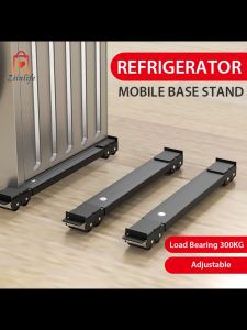 Ziinlife Refrigerator Washing Machine Mobile Base Stand 2PCS Set Extendable Easily Move for Appliance Furniture(White/Black)