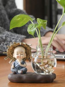 แก้วใสกระถางต้นไม้ตกแต่งสําหรับโฮมออฟฟิศโต๊ะและ Ground Simple เซรามิคออกแบบ Boss Zhi ยี่ห้อ