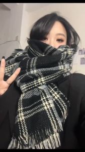 Khăn choàng cổ khăn quàng cổ len dạ kẻ nam nữ phong cách Hàn Quốc