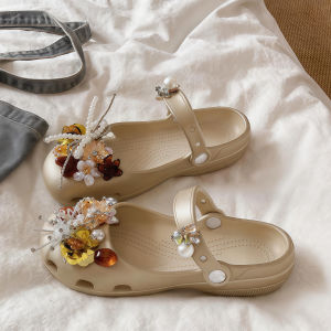 XMAW | Sweet Flowers and Pearls Ballet-style Slip-resistant Flat Heel Summer Shoes