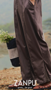 ZANPU AW24 Herringbone Pants กางเกงทรงขาตรง ตีเกล็ดสันขากางเกง ผ้าทอลายก้างปลา PN-9241003