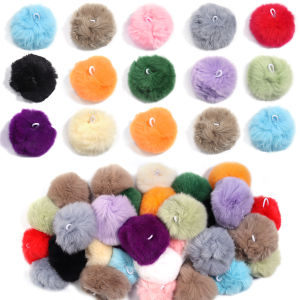 2pcs/lot 6cm Fluffy Soft Pompom Plush Pom Poms Ball Colorful Handmade For Keychain Hats Gloves Ball Clothing DIY Sewing Supplies