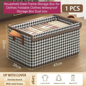 CHAINSHOP Household Steel Frame Storage Box for Clothes Foldable Clothes Waterproof Storage Box Dust box