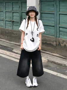 White Cotton Short Sleeve T-Shirt Women Summer New Design Loose Base Shirt Inner Wear Trendy Brand Top Sweet Japanese Style