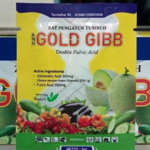 GOLD GIBB GA3 Giberelin Gibberelic Acid PLUS Fulvic Acid ZPT Zat Pengatur Tumbuh 5 gram