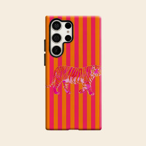 Hot Pink Orange Tiger Luxury Fashion Full Lens Protective Case for Samsung Galaxy S26 S25 S24 A56 A36 Plus Ultra