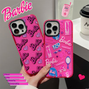 KIKI Original Glitter Case.tify Phone Case For iPhone 15 15pro 15promax 15plus 14 14pro 14promax 13 13pro 13promax Shockproof air cushion protects soft case Cartoon Barbie doodle printing 12 12pro 12promax 11 Suitable for girl Pink