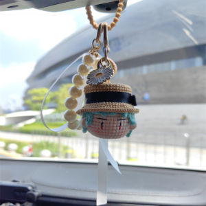 Handmade GD Car Hanging Ornament POWER Rearview Mirror Pendant Sheep Horn Cap Stylish Car Interior Decoration for Men