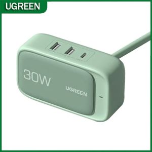 UGREEN 30W Fast Charger 1 Type-C 2 USB-A Smart Charging Magic Box USB Power Strip Desktop Charger Multi-function Socket