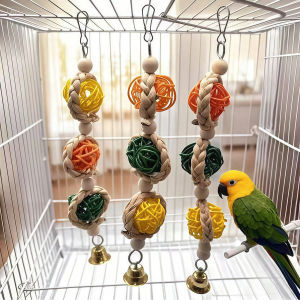 Natural Vine Ball Parrot Toys Chewable Training Toys for Budgies Lovebirds Small Medium Birds Interactive Cage Accessories