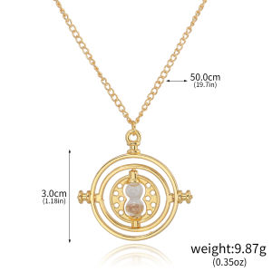 Classic Harried Time Necklace Timer Hourglass 360 Rotatable Cosplay Props Astronomical Time Converter Magic School Fans Gift