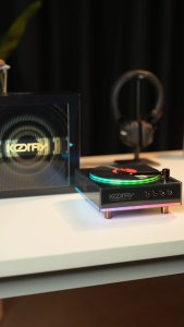KORFIY TIME BOX Speaker Vinyl Player Retro Suara HiFi dengan Lampu RGB & Kemasan Hadiah Lengkap Cocok Hadiah Sahabat/Keluarga