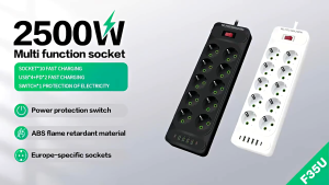 COD KIRIM CEPAT Taffware Stop Kontak USB Kabel Serbaguna Multifungsi Type C EU Plug 10A 110-250V 2500W - QL-1077U / QL-1078U