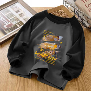 Mùa Thu Mùa Đông Kích Thước Lớn Spliced Vai Tay In Hình Nguyên Chất Cotton Vải Bông Nam Thoải Mái Rộng Rãi Áo Thun Đế Áo Sơ Mi Áo Thời Trang