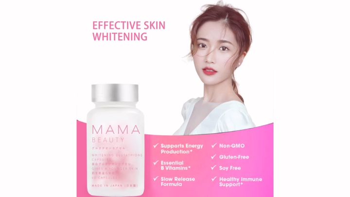 Mama Beauty Original Whitening Capsule Tokyo Glutathione with Collagen Capsules Skin Whitening and Glowing Beauty Supplements 60Pills