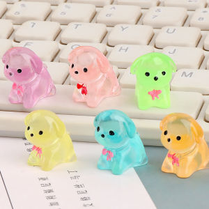 Cartoon 3D Night Glow Cute Little Dog Animal Miniature Landscape Handmade DIY Resin Childrens Toy Material Small Ornament