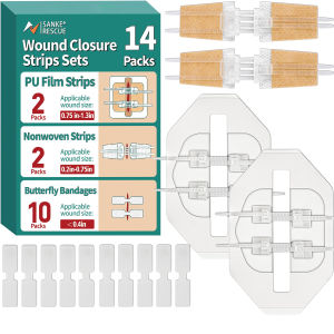 SankeRescue 1/10/14/28 Pack Wound Closure Strips Butterfly Bandages Emergency Laceration Closure Kit Repair Wounds Closures