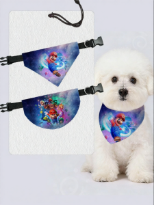LEXI | Cartoon Creative Pet Drool Towel Mario Theme Triangular Scarf