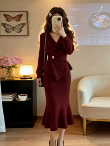 Ge·an·fei | Đầm Len Đỏ