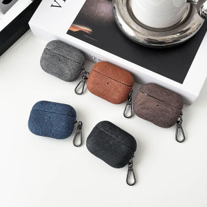 For Airpods Pro2 Protective Case Cloth Grain Airpods3/2 Protective Case PU Leather Denim Earphone Case