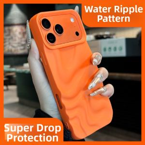 DAIMANG | Orange Starry Sky 3D Water Wave iPhone 17 Pro Max Case