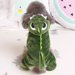 Quirky Dinosaur Costume Dog Clothes for Small Breeds like Pomeranian Bichon Miniature Schnauzer Pet Four-Legged Clothes