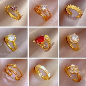 OYJR แหวนเพชรแฟชั่นหญิง แฟชั่นสำหรับผู้หญิง ปรับขนาด แหวนผีเสื้อ