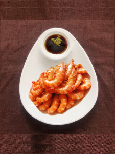 Creative Ceramic Dining Utensils Irregular Shape Dumpling Plate Hotel Shrimp Plate Home Use Dish Plate Chinese Style Solid Color