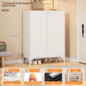 DIBIOU | Lockable Large Capacity Dustproof Steel Shoe Cabinet