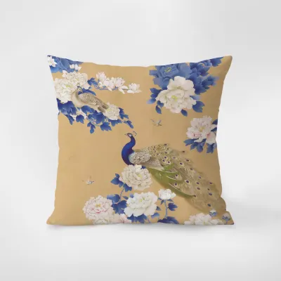Modern Simple Chinese Style Floral Pillow Cover Sofa Living Room Office Sample Room Waist Pillow Case Cushion Pad