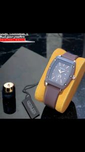 HENLEIN Jam Tangan Wanita Original Bergaransi Bentuk Oval Model Elegan Tali Silikon HW-6003 Brown