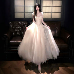 CHANGTONG | Đầm Túi Xéo Phong Cách Pháp Dài Elegante Không Tay