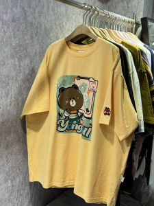 ผ้าฝ้ายแขนสั้นเสื้อยืดผู้หญิง THIYKNDOT Retro การ์ตูนญี่ปุ่นพิมพ์หลวม Fit ฮ่องกงสไตล์ฤดูร้อน 2024 ใหม่มาถึง