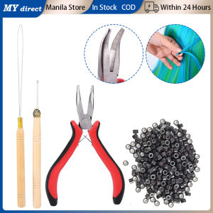 500pcs Hair Extension Kit Micro Hair Extension Rings Beads With Pliers Hook Needle Tools