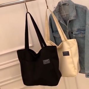 TB082 - TOTE BAG RESLETING KULIAH KERJA KANVAS TAS TOTEBAG SHOPING CANVAS WANITA MURAH TEBAL GROSIR