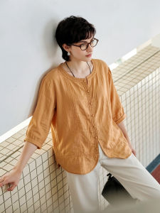 Basic House | Linen Thin Summer 3/4 Sleeve Shirt for Women
