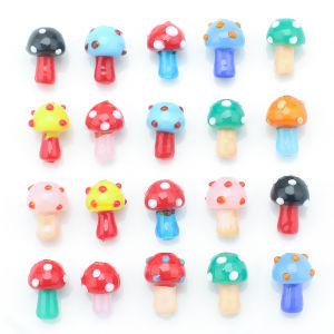 10Pcs 12x16mm Handmade Lampwork Glass Beads Mushroom Shape Bumpy Jewelry Making Beads for DIY Bracelets Necklaces Earrings