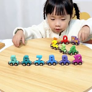 Xe lửa bánh xe kỹ thuật số 0-10 Magnet Train Đồ chơi giáo dục Magnet Train Đồ chơi động vật kỹ thuật số