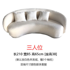 Modern Minimalist Nordic Style Sofa Set with Lamb Velvet Coffee Table Designer Arcual Luxury Living Room Furniture Combo