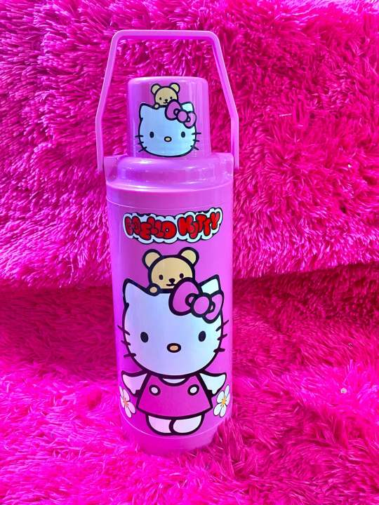 Bouteille Thermos Mince Hello Kitty Motif Ruban - Taille M, Volume 9.1 (cl?), Neuve