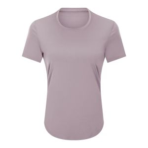 High-End Naked Sensation Simple Elegance Yoga Short Sleeve Fitness Casual Loose Running T-Shirt round Neck Versatile Skin-Friendly