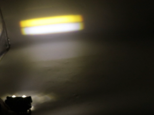 High brightness car modified LED headlights with 2-bead lens headlights U+L-shaped double bracket white yellow red devils eye grille spotlights