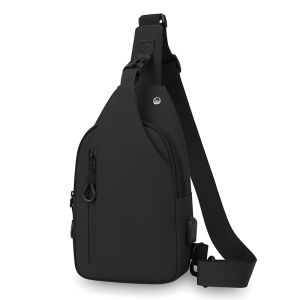 กระเป๋าผู้ชายแฟชั่นใหม่ สีพื้น กระเป๋าคาดอกผู้ชาย สำหรับกิจกรรมกลางแจ้ง ลำลอง แฟชั่น สะพายข้าง กระเป๋าไนลอน ช่องเสียบ USB สำหรับชาร์จ